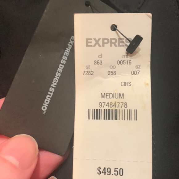 NWT black express button down top - Picture 6 of 6